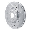R1 Concepts Brake Rotor Drilled and Slotted Silver Fits Volkswagen Atlas