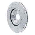 R1 Concepts Brake Rotor Drilled and Slotted Silver Fits Volkswagen Atlas