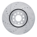 R1 Concepts Brake Rotor Drilled and Slotted Silver Fits Volkswagen Atlas