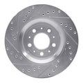R1 Concepts Brake Rotor Drilled and Slotted Silver Fits Volvo C70