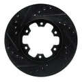 R1 85-02 Nissan Pathfinder Front Left Drilled & Slotted Black Brake Rotor
