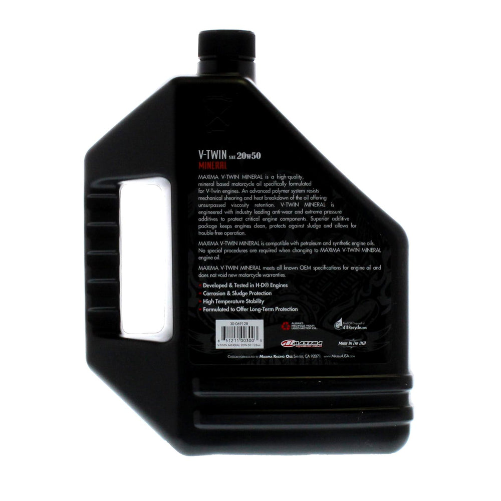 Maxima V-Twin 20W50 Mineral Engine Oil - 128oz