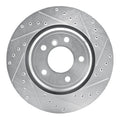 R1 95-03 BMW 750IL Rear Right Drilled & Slotted Silver Brake Rotor