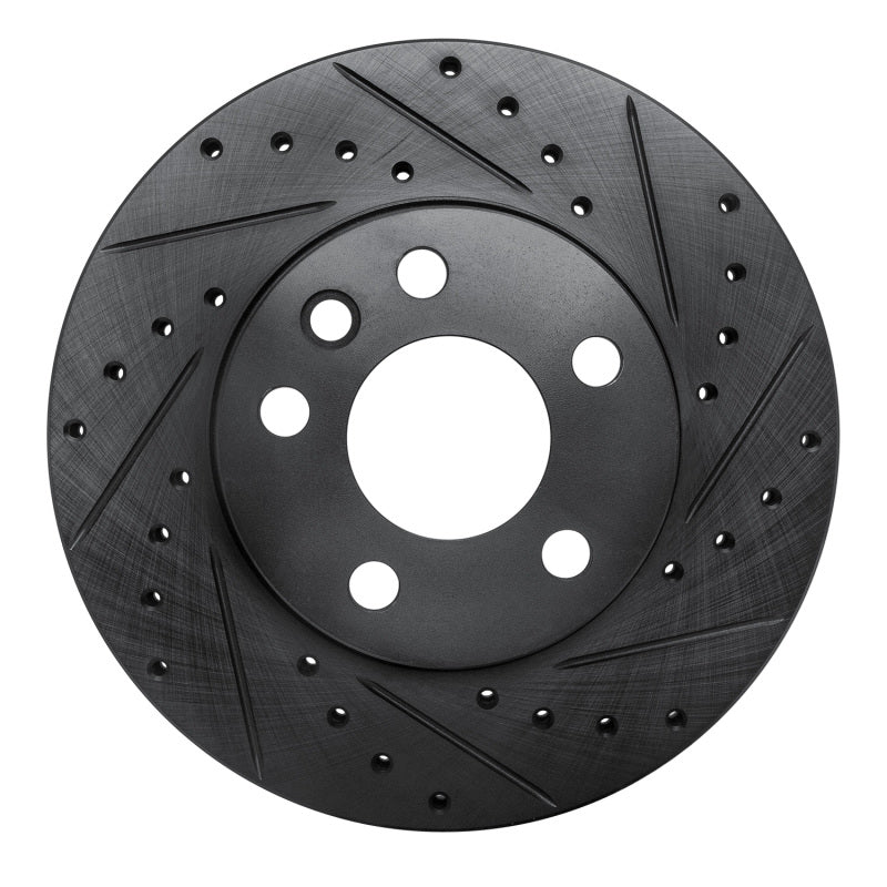 R1 96-00 Volkswagen EuroVan Front Right Drilled & Slotted Black Brake Rotor