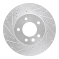 R1 Concepts Brake Rotor Drilled and Slotted Silver Fits Porsche Cayenne