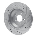 DFC 11-17 Hyundai Equus Rear Left Drilled & Slotted Silver Brake Rotor