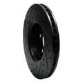 R1 99-09 Volvo S60 Front Right Drilled & Slotted Black Brake Rotor