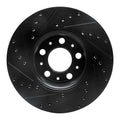 R1 99-09 Volvo S60 Front Right Drilled & Slotted Black Brake Rotor