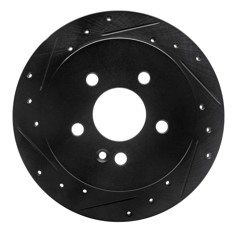 R1 98-05 Mercedes-Benz ML320 Rear Left Drilled & Slotted Black Brake Rotor