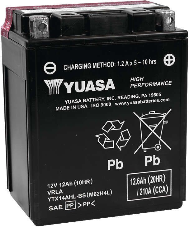 Yuasa YTX20H-BS High Performance AGM 12-Volt Battery w/Bottle