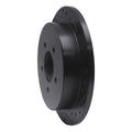 R1 97-04 Ford F-150 RWD Rear Right Drilled & Slotted Black Brake Rotor