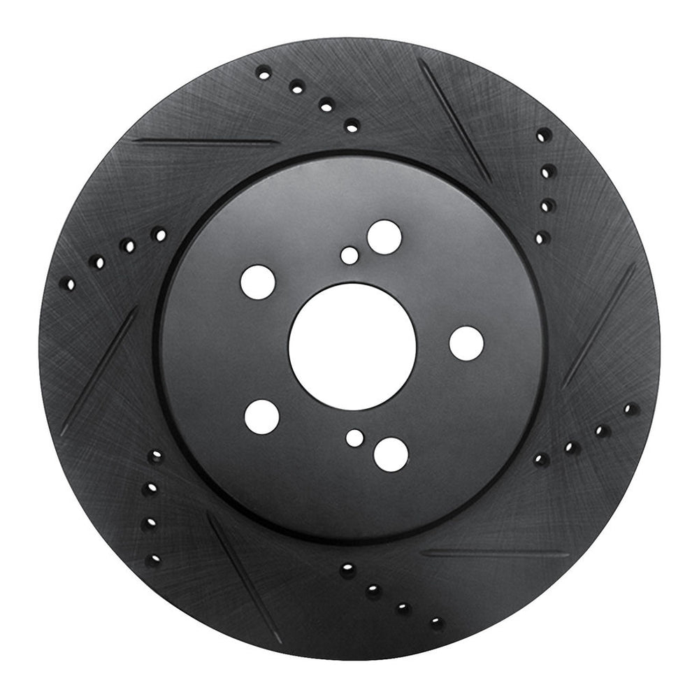R1 19-25 Toyota Corolla (Mexico) Front Right Drilled & Slotted Black Brake Rotor