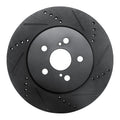 R1 19-25 Toyota Corolla (Mexico) Front Right Drilled & Slotted Black Brake Rotor