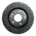 R1 05-22 Mitsubishi Outlander PHEV Front Left Drilled & Slotted Black Brake Rotor