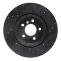 R1 12-20 BMW 330I Rear Left Drilled & Slotted Black Brake Rotor