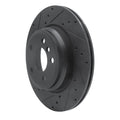 R1 12-20 BMW 330I Rear Left Drilled & Slotted Black Brake Rotor