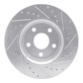 R1 11-22 Dodge Durango Front Left Drilled & Slotted Silver Brake Rotor