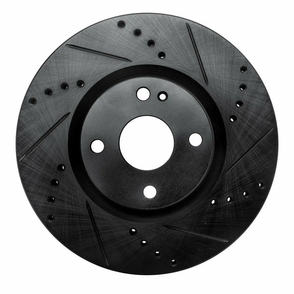 R1 16-25 Fiat 124 Spider Front Right Drilled & Slotted Black Brake Rotor