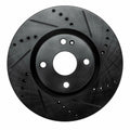 R1 16-25 Fiat 124 Spider Front Right Drilled & Slotted Black Brake Rotor