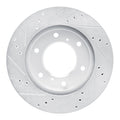 DFC 07-17 Mitsubishi Montero Sport (Mexico) Front Right Drilled & Slotted Silver Brake Rotor