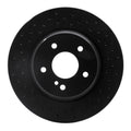 R1 98-09 Mercedes-Benz C32 AMG Rear Left Drilled Black Brake Rotor