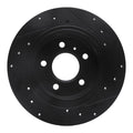 R1 06-11 Buick Lucerne Rear Left Drilled & Slotted Black Brake Rotor