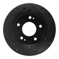 R1 98-98 Eagle TALON Front Right Drilled & Slotted Black Brake Rotor