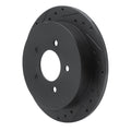 R1 97-04 Ford F-150 RWD Rear Left Drilled & Slotted Black Brake Rotor