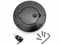 Gas Cap Door, Locking, Black Aluminum; 97-06 Jeep Wrangler TJ