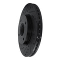 R1 07-14 Nissan Sentra Front Left Drilled & Slotted Black Brake Rotor