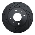 R1 85-91 Dodge 2000 GTX Front Left Drilled & Slotted Black Brake Rotor