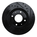 R1 85-91 Dodge 2000 GTX Front Left Drilled & Slotted Black Brake Rotor