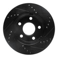R1 97-05 Chevrolet Classic Front Left Drilled & Slotted Black Brake Rotor