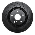 R1 09-15 Toyota Venza Front Left Drilled & Slotted Black Brake Rotor