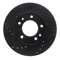 R1 86-91 Mazda RX-7 Front Left Drilled & Slotted Black Brake Rotor