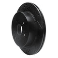 R1 14-18 Subaru Forester Rear Left Drilled & Slotted Black Brake Rotor
