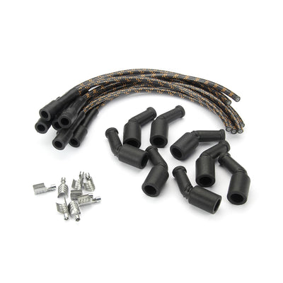 PLUG WIRE KIT LS COIL TO PLUG 180D PLUG 135D COIL CUT TO FIT BLK W/ORANGE TRA