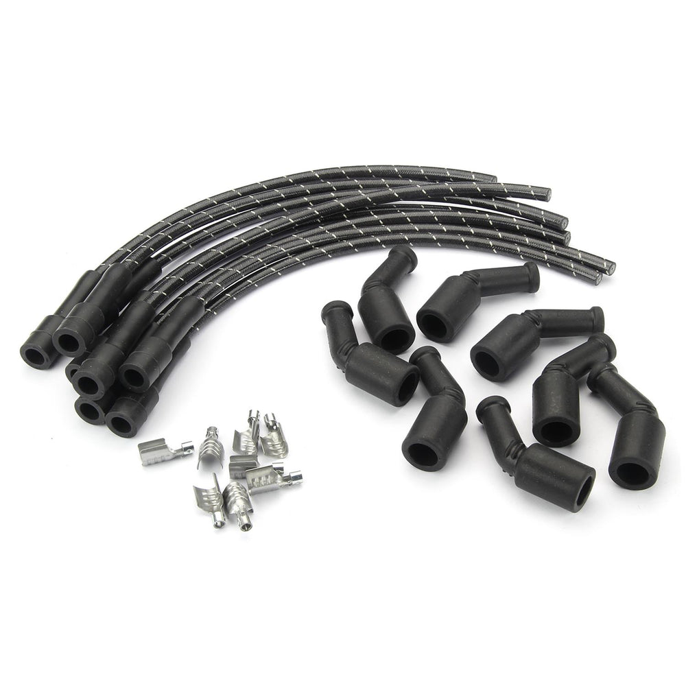 PLUG WIRE KIT LS COIL TO PLUG 180D PLUG 135D COIL CUT TO FIT BLK W/WHITE TRAC