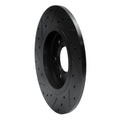R1 06-09 Buick Terraza Rear Right Drilled & Slotted Black Brake Rotor
