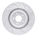 R1 08-15 Mitsubishi Lancer Front Left Drilled & Slotted Silver Brake Rotor