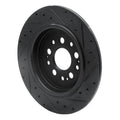 R1 17-25 Acura RDX Rear Left Drilled & Slotted Black Brake Rotor
