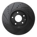 R1 16-25 Mazda 6 Front Right Drilled & Slotted Black Brake Rotor