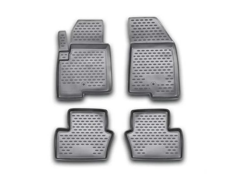 ~(12 lbs. 33X20X6)~ Profile Floor Liners Front and 2nd Row Black Compass 2007-2017 (fits old body style 1st Generation)