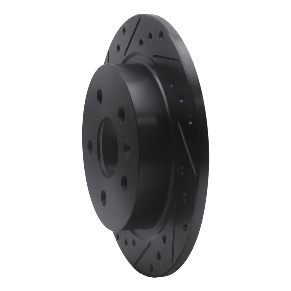 R1 11-16 Buick Regal Rear Left Drilled & Slotted Black Brake Rotor