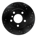 R1 06-21 BMW 320I (USA/Canada) Rear Right Drilled & Slotted Black Brake Rotor
