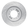 DFC 94-00 Mitsubishi Montero Front Left Drilled & Slotted Silver Brake Rotor