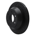 R1 02-09 Buick Rainier Rear Left Drilled & Slotted Black Brake Rotor