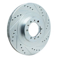 R1 Concepts Brake Rotor Drilled and Slotted Silver Fits Mitsubishi Montero