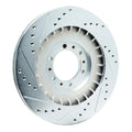 R1 Concepts Brake Rotor Drilled and Slotted Silver Fits Mitsubishi Montero