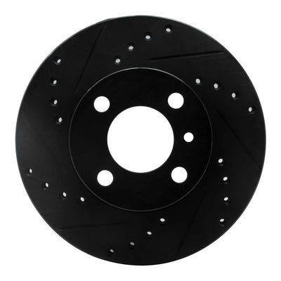 R1 76-77 BMW 320I (USA/Canada) Front Left Drilled & Slotted Black Brake Rotor